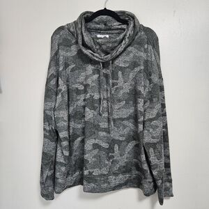 Maurice's womens camouflage cozy cowl neck sweater size 0X
